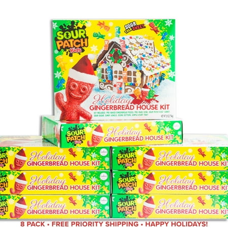 Sour Patch Kids Holiday Gingerbread House Kit - Everything Included - 28oz, 794g - 8 PACKS