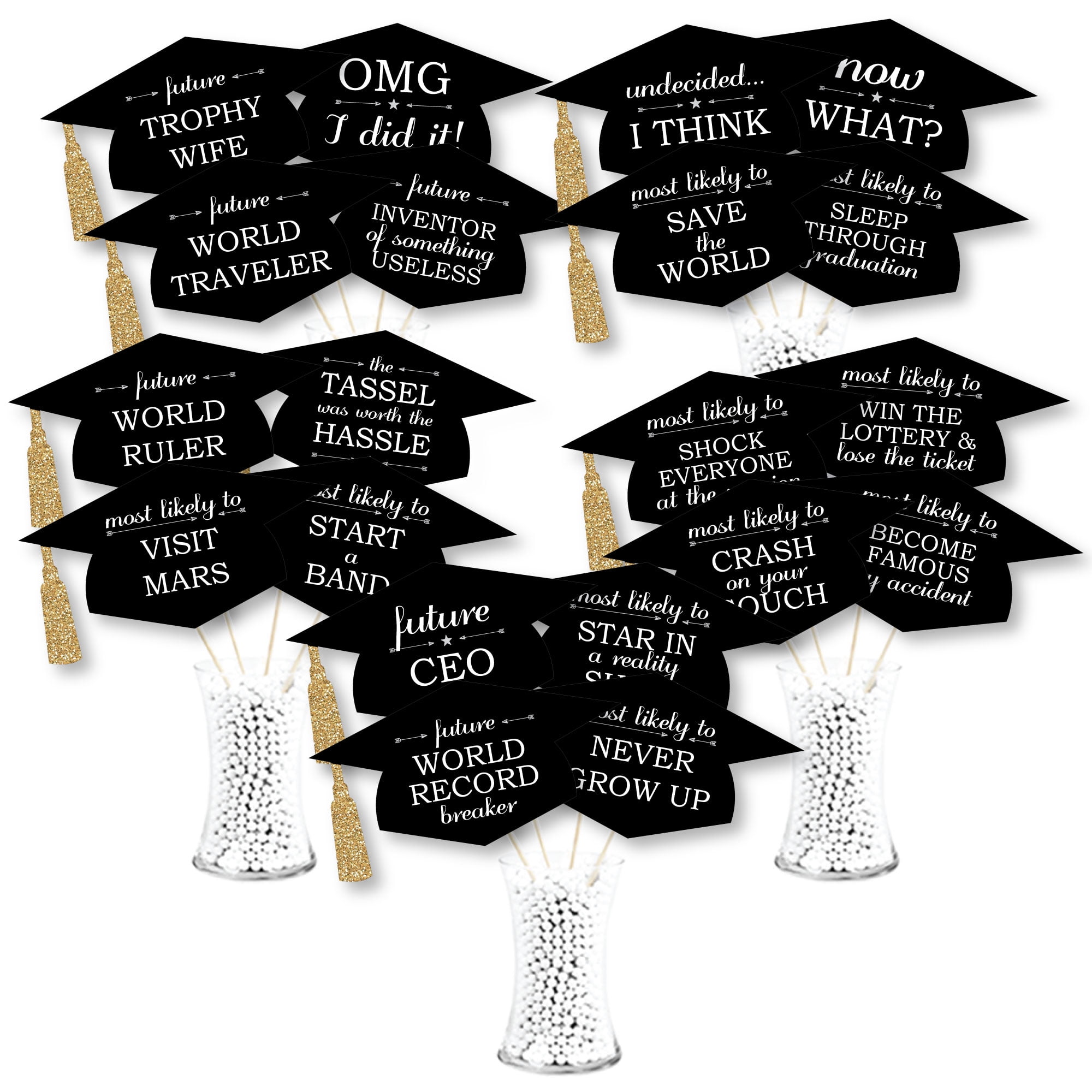 Big Dot Of Happiness Law School Grad Table Toppers - 35 Piece Centerpiece Kit For Graduation Party