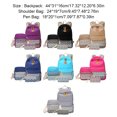 thumbnail image 3 of 3 Pieces Canvas Backpack Shoulder Organizer Set Large Capacity Zipper Ethnic Style School Bags Causal Adjustable Travel Bag Rose Red, 3 of 9