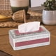 thumbnail image 4 of Caja de pañuelos de lujo moderna Macarena soporte de Papel para servilletas rojo plateado Caso de tejido, 4 of 7