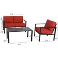 Mainstays Dashwood 4Piece Outdoor Patio Conversation Set, Seats 4, Red