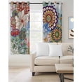 thumbnail image 2 of Boho Floral Blackout Curtains 72 Inches Long for Bedroom, Bohemia Colorful Mandalas Botanical Flower Thermal Insulated Room Darkening Black Out Window Curtain Panels Grommet Drapes for Living Room, 2 of 8