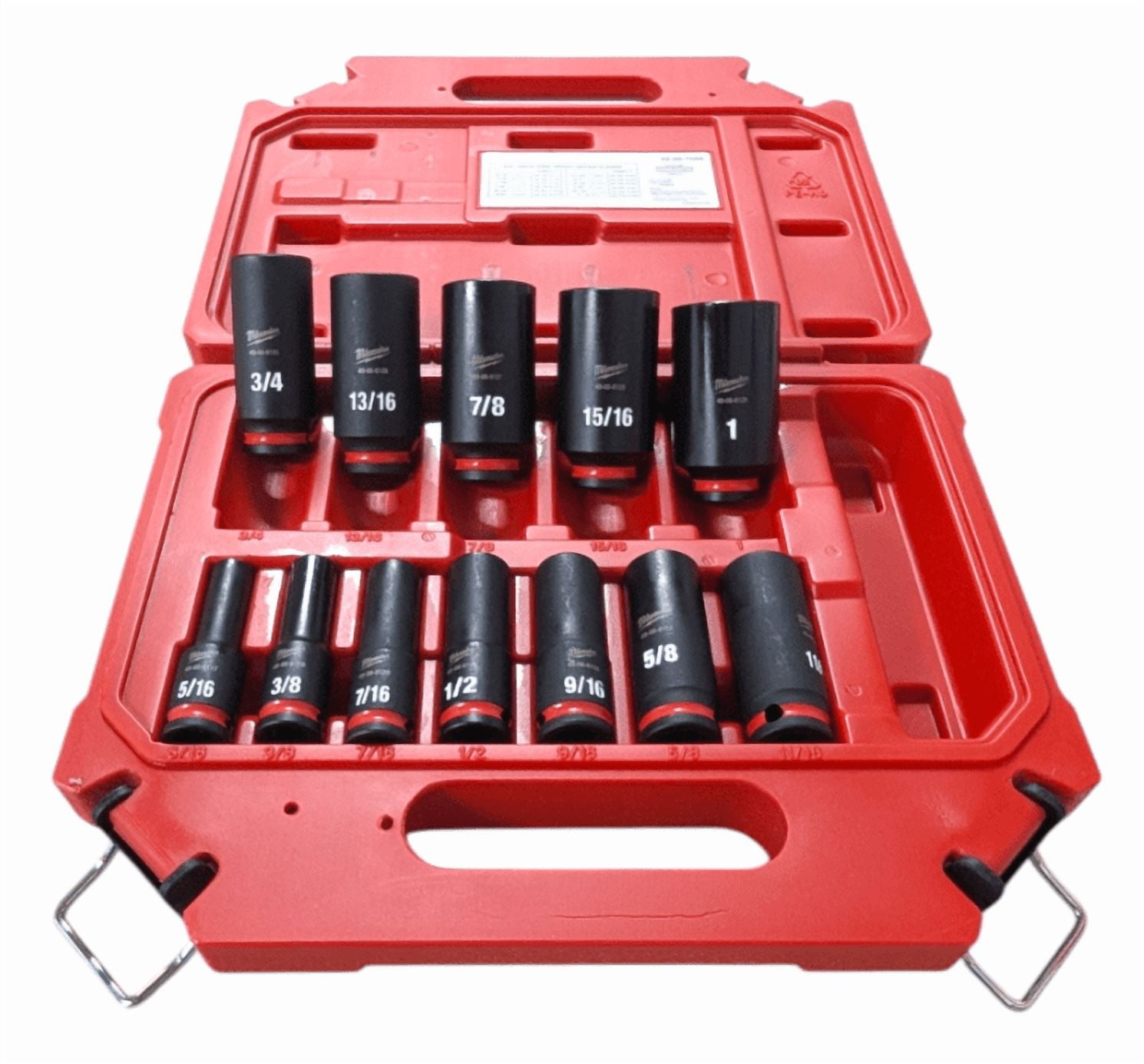MILWAUKEE SHOCKWAVE Impact Duty 3/8 in. Drive SAE Deep 6-Point Socket Set (12-Piece) – Model 49-66-7006