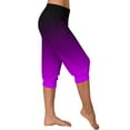 thumbnail image 6 of AJTQTH Women Capri Joggers Ombre Color Stylish Sweatpants Drawstring Lightweight Loose Yoga Pants Casual Capris with Pockets Purple L, 6 of 6