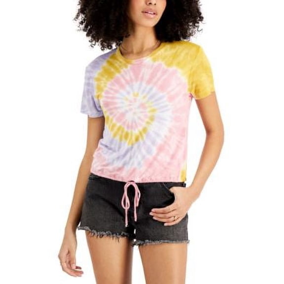MSRP $29 Self Esteem Juniors' Tie-Dyed Drawstring-Hem T-Shirt Size Large
