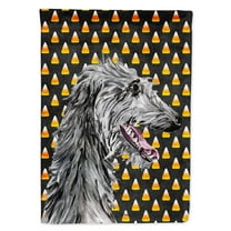 Scottish Deerhound Candy Corn Halloween House Flag