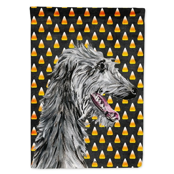 Scottish Deerhound Candy Corn Halloween House Flag