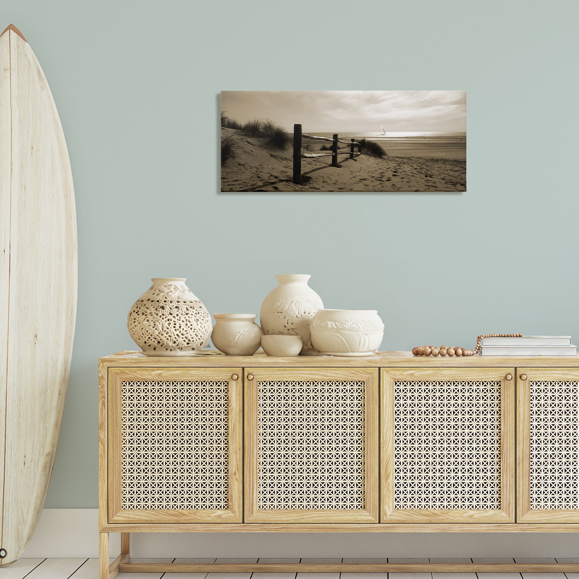 Stupell Industries Open Water Beach Landscape Photography Gallery Wrapped Canvas Art Print Wall Art, 40 x 17