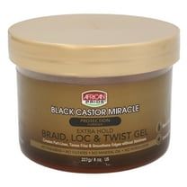 African Pride Black Castor Miracle Extra Hold Braid LOC Twist Gel, 8 Oz.