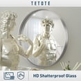 thumbnail image 3 of Tetote Round Silver Bathroom Mirror, 30 inch Circle Mirrors for Vanity, Modern Brushed Nickel Metal Framed Wall Mounted Farmhouse Decorative Entryway Mirror Shatterproof, 3 of 6