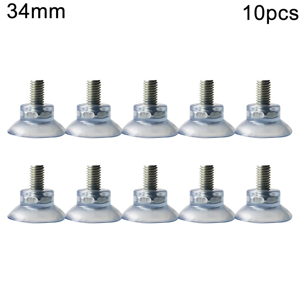 Goodhd 10 Pcs M8 Clear Nut Thumb Screw Suction Cups/Pad Suckers Turn