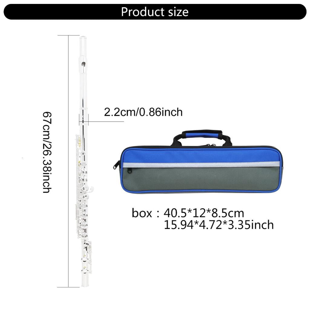 CEORPER Professional C Tone Closed Hole Flute 16 Hole Flute with E Key Woodwind Instrument For Students And Musicians Enduring