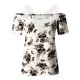 thumbnail image 5 of Blusa informal de manga corta con cuello en V y encaje con hombros descubiertos para mujer OAVQHLG3B Store  lin121212, 5 of 5