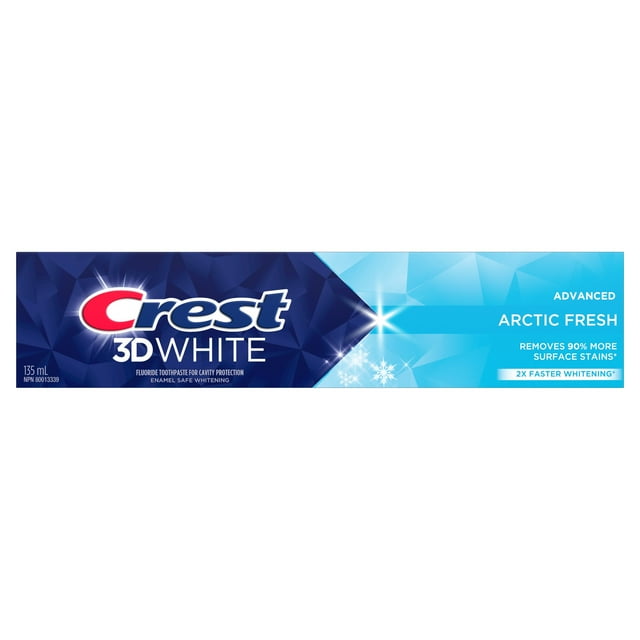 Crest 3D White Advanced Teeth Whitening Toothpaste, Arctic Fresh, 135 ml