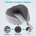 thumbnail image 4 of Cojín De Cuello Cómodo para Viaje Espuma Viscoelástica Gray, 4 of 5