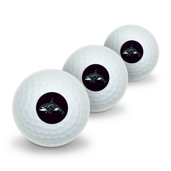 Killer Whale Orca with Waves Novelty Golf Balls 3 Pack