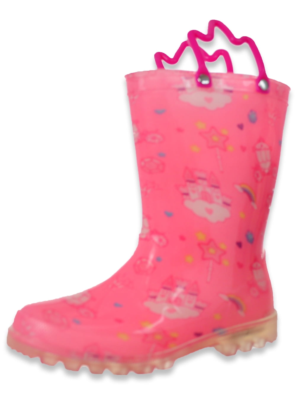 Cruz Kids Girls' LightUp Princess Rain Boots pink, 11 toddler