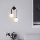 thumbnail image 3 of Lámpara de Pared Decorativa con Globo de Vidrio de 2 Luces CA 90-240, Luz de Tocador para Dormitorio, Sala de Estar, Comedor, Luz Cálida, 3 of 5