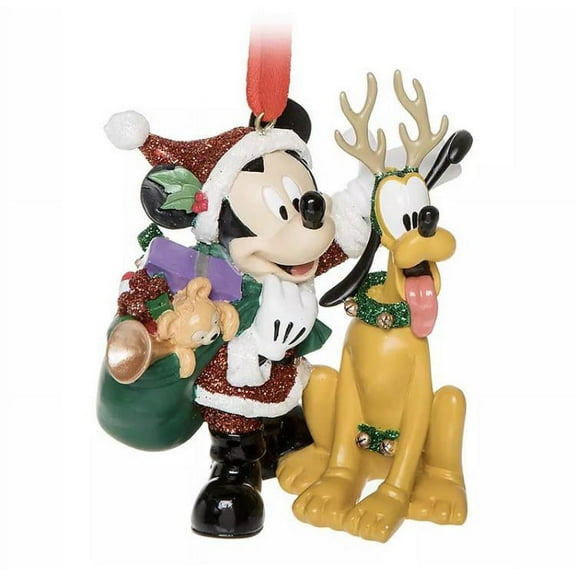 Disney Christmas Ornament - Santa Mickey Mouse & Reindeer Pluto