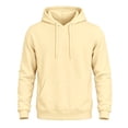 thumbnail image 2 of Men's Fleece Hoodie Pullover Casual Fashion Long Sleeve Drawstring Sweatshirt Winter Workout Classic Fit Hooded Sweat Shirt Beige S, 2 of 5