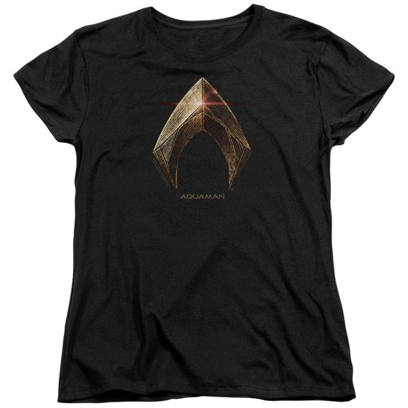 Justice League Movie - Aquaman Logo - Women's Short Sleeve Shirt - Medium