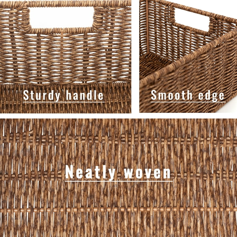 StorageWorks Wicker Storage Baskets, Handmade Woven Basket for