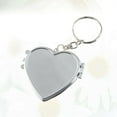 thumbnail image 2 of 2pcs Mini Round Shape Mirror Keychain Double Side Compact Makeup Mirror Keychain Foldable Key Pendant Silver Heart Shape, 2 of 10