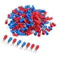 thumbnail image 2 of 200 piezas 16-14 AWG Conector de cable rojo azul Terminal de horquilla aislado n.º 4, 2 of 4