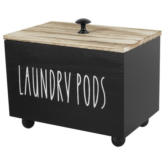 Laundry Pods Container with Lid Solid Wood Dryer Sheet Holder Stylish Laundry Pod Holder Multipurpose Dryer Sheet Container for Laundry Room Kitchen Bathroom