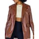 thumbnail image 5 of Txlixc Chaqueta de traje de cuero artificial para mujeres chaqueta de cuello de solapa sólido de manga larga chaqueta de traje de bolsillo de una sole otoño e invierno abrigo al aire libre Txlixc  moda, 5 of 9