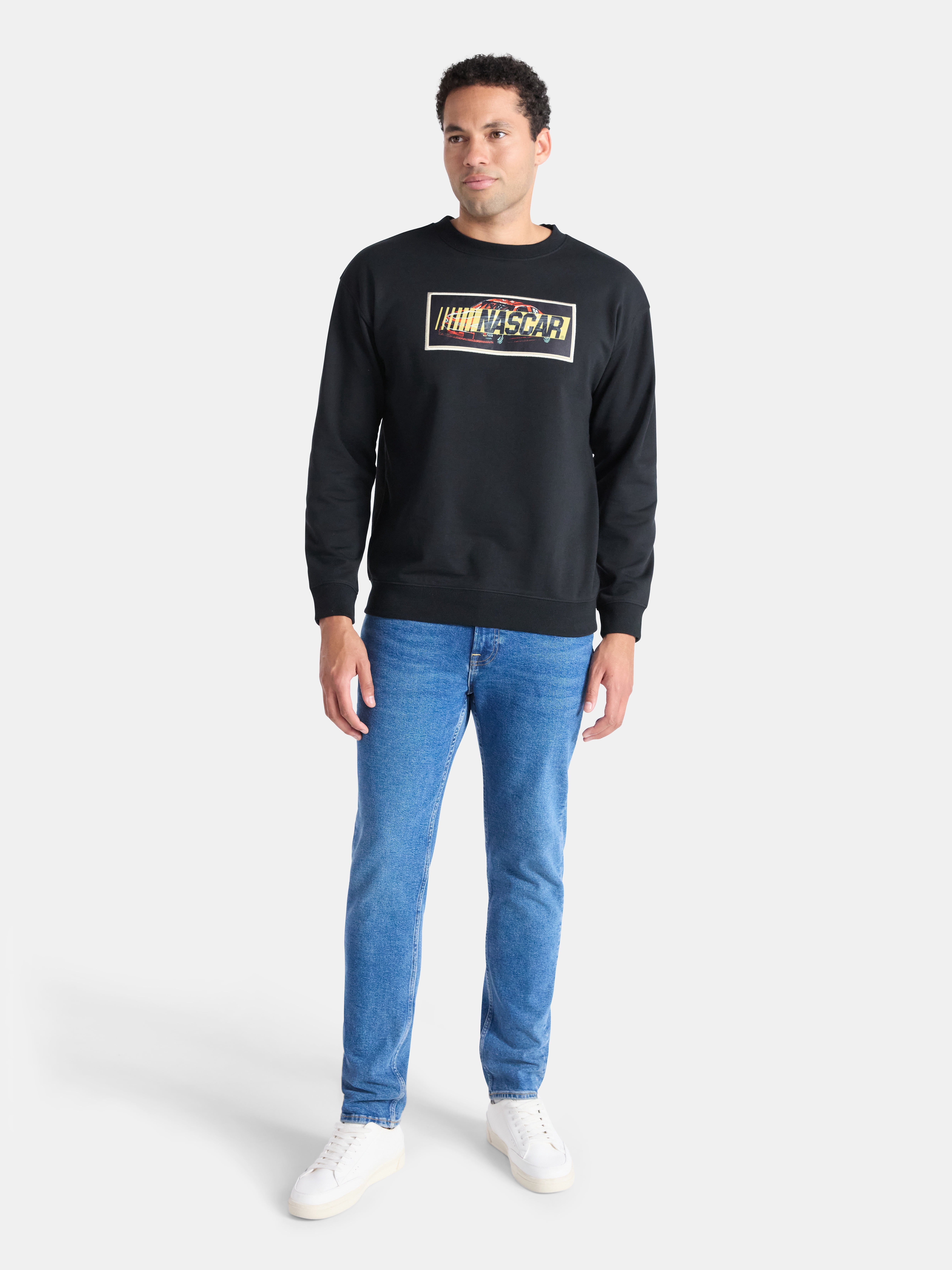 NASCAR Men’s and Big Men's Graphic Sweatshirt with Patch, Sizes S-3XL
