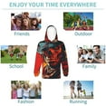 thumbnail image 5 of Fotbe 60s Western Skull Cowboy Pattern Youth Pullover Hooded Sweatshirt, Boys Hoodie, Kangaroo Pocket Hoodie for Kids Girls -Small, 5 of 6
