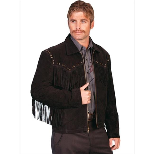 Scully 221 19 M Men Leather Fringe Jacket Black Boar Suede Um