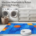 thumbnail image 5 of ODIKA 4'x6' Machine Washable Non-Slip Area Rug, Contemporary Vibrant Wave Design High Traffic Rug, Blue, 32901, 5 of 7