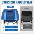 thumbnail image 5 of Rocking Camping Chair, Luxury Padded Recliner, Oversized Folding Lawn Chair with Pocket, Heavy Duty for Outdoor/Picnic/Lounge/Patio, Portable Camp Rocker Chairs with Carry Bag, Blue, 5 of 18