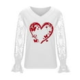 thumbnail image 6 of 2026 Valentines Tops for Women Elegant V-Neck Lace Insert Blouse Long Sleeve Floral Valentines Print Outfits Delicate Romance Clothing Cute Shirts, 6 of 6