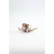 CC Home Furnishings 9" Gray and Orange Glass Decorative Octopus Figurine