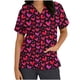 thumbnail image 3 of TaTaai Valentine Day Print Women Scrub Top Pure Cotton Loose Fit Short Sleeve V Neck Patch Pocket Soft Stretch Medical Work Casual Wear Gift, 3 of 5
