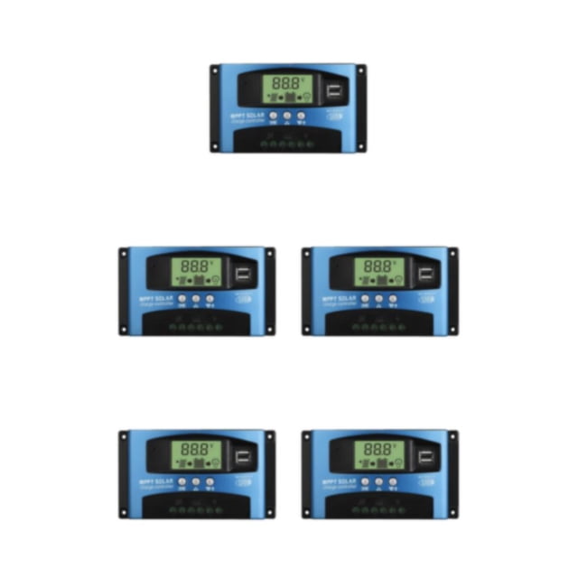 Cateissary Controlador de carga solar Regulador dual USB 12V/24V Estabilizador de voltaje 50A Type2 NO2