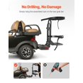thumbnail image 3 of Upgraded Golf Cart Rear Seat Bag Holder 27.1 x 15.6 x 29.7 Inch Heavy-Duty Carbon Steel Golf Bag Rack with Straps, Fits 2 Bags, Universal for Club Car Yamaha, No-Drill Installation, 3 of 11