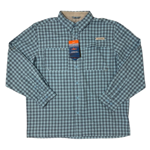 Habit Men's UPF 40 Harbor Bay Long Sleeve River Shirt (Alaskan Blue, 2XL)