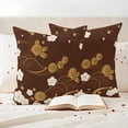 thumbnail image 3 of Yellow Flower Outdoor Waterproof Pillow Covers, Japanese Style Floral Leaf Textured Red Decorative Square Throw Pillowcase Sofa Cushion Sham for Patio/Couch/Chair, 24"x24" 2 Pack, 3 of 8