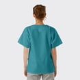 thumbnail image 2 of SPECTRUM UNIFORMS Scrub Tops Tunic Tops with Snap Front Women V-Neck Soft Fabric Ideal for Medical Professionals, Hospital and Lab Work Wear Teal, 2 of 5