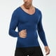 thumbnail image 4 of pstuiky Camisas de manga larga abrigadas para hombre, Ropa deportiva de manga larga con cuello en V, cálida y gruesa, para hombre, color liso top de hombre l, 4 of 8