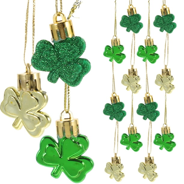 KAKOWELY 15 adornos de trébol del Día de San Patricio para festivales, decoraciones para fiestas.