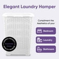 thumbnail image 3 of Superio Wicker Style Laundry Hamper and Laundry Basket (2 Pack, White), 3 of 5