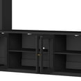 thumbnail image 4 of Luckynote 92" 4-Piece Modern Entertainment Center Wall Unit, 80" TV Stand, Tempered Glass Door, Adjustable Shelves, Bookshelves, All-in-1 Media Console, for Living Room, Black, 4 of 10