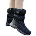 thumbnail image 5 of PiGOGI Women's Snow Boots for Women Winter Warm Waterproof Shoes Lightweight Insulated Slip On Boots Black 42, 5 of 5