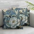 thumbnail image 3 of Orinice  Chinoiserie Flower Floral Pillow Covers Asian Style Throw Pillow Cover Blue and Ivory White Colorful Pillow Case Cushion Cover Home Decor for Couch Bedroom Living Room  22x22in, 3 of 5