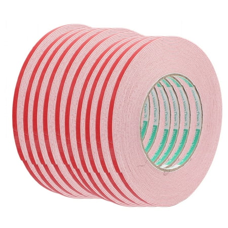 10pcs 10M 6mm x 1mm Dual-side Adhesive Shockproof Sponge Foam Tape Red White